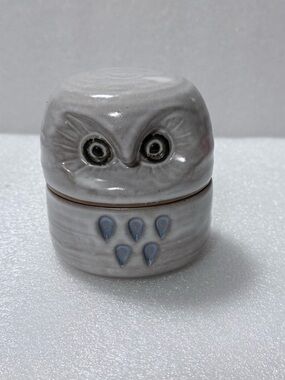 Vintage Stoneware OWL Trinket Box